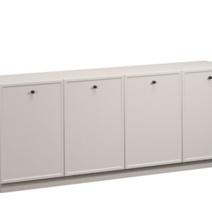 Bogart Komoda Lorano 200 cm čtyřdveřová - kašmír/černé úchytky
