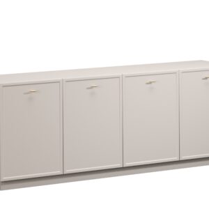 Bogart Komoda Lorano 200 cm čtyřdveřová - kašmír/zlaté úchytky T-bar