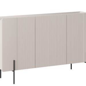Bogart Komoda Mulmi 150 cm třídveřová - kašmír/crema bianca/černé nohy