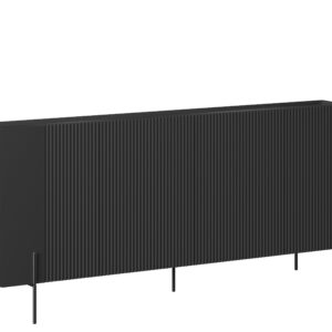Bogart Komoda Mulmi 200 cm čtyřdveřová - černý mat/černé nohy