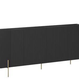Bogart Komoda Mulmi 200 cm čtyřdveřová - černý mat/zlaté nohy