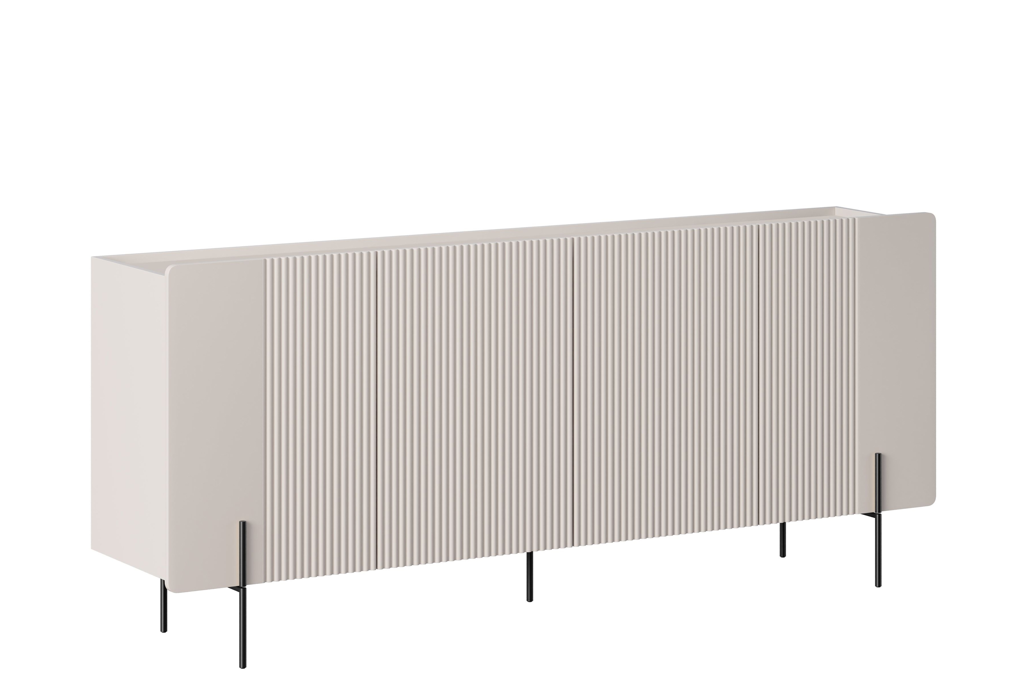 Bogart Komoda Mulmi 200 cm čtyřdveřová - kašmír/černé nohy
