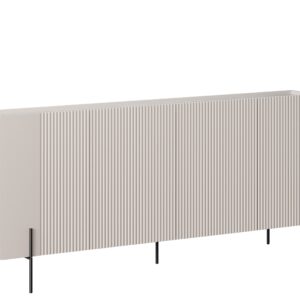 Bogart Komoda Mulmi 200 cm čtyřdveřová - kašmír/crema bianca/černé nohy