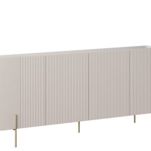 Bogart Komoda Mulmi 200 cm čtyřdveřová - kašmír/crema bianca/zlaté nohy