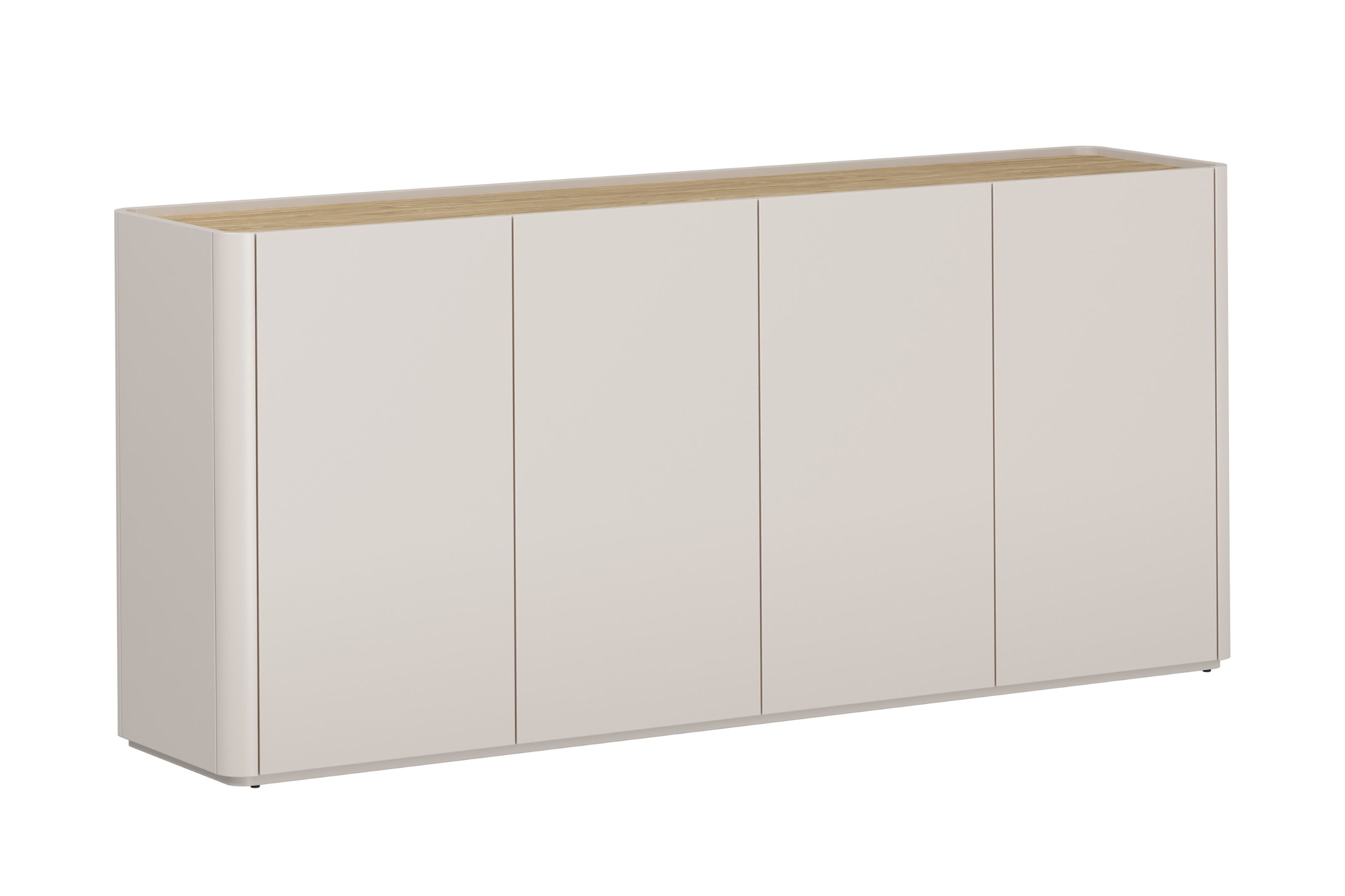 Bogart Komoda Olivo 200 cm čtyřdveřová - kašmír/olejovaný dub