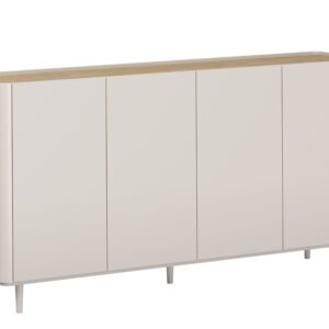 Bogart Komoda Olivo 200 cm čtyřdveřová na nožkách - kašmír/olejovaný dub