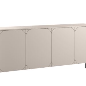 Bogart Komoda Sonita 200 cm čtyřdveřová - kašmír/černé nohy