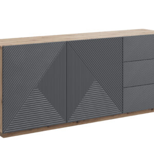 Bogart Komoda Usha 167 cm dvoudveřová se zásuvkami - artisan/rivier stone mat
