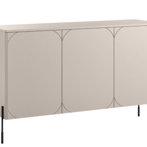 Bogart Moderní komoda Sonita 150 cm třídveřová - kašmír/černé nohy