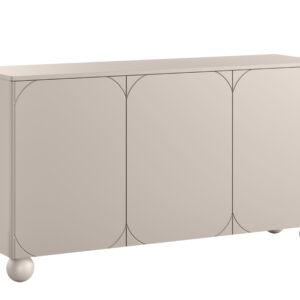 Bogart Moderní komoda Sonita II 150 cm třídveřová se čtyřmi skrytými zásuvkami - kašmír/kulaté nohy