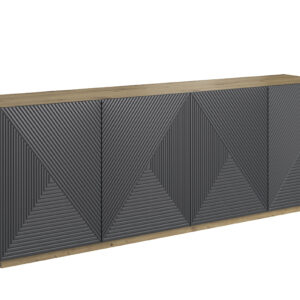 Bogart Moderní komoda Usha 200 cm čtyřdveřová - artisan/rivier stone mat