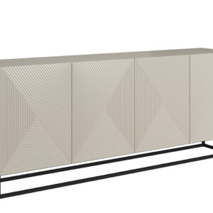 Bogart Moderní komoda Usha 200 cm čtyřdveřová - kašmír/černý rám