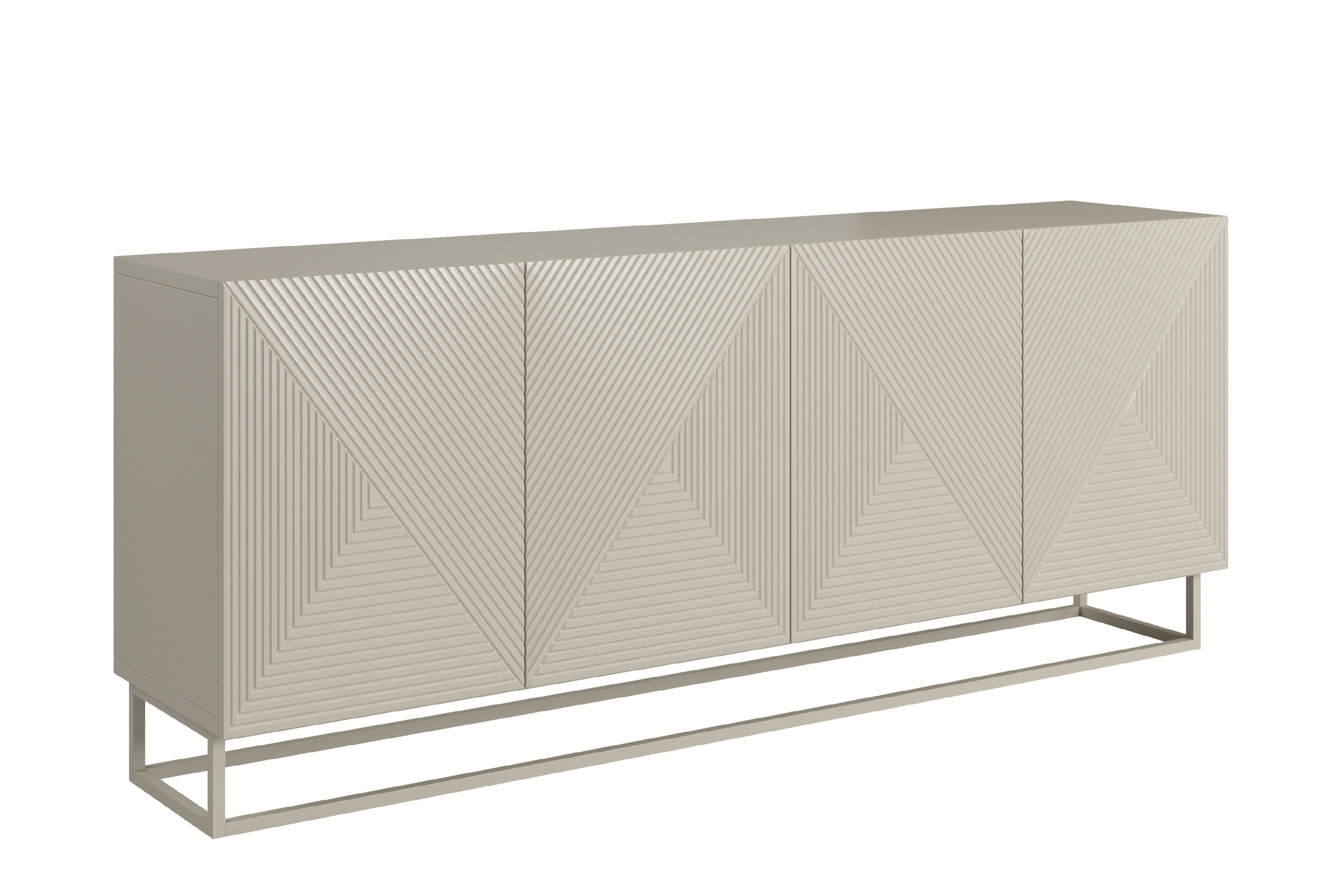 Bogart Moderní komoda Usha 200 cm čtyřdveřová - kašmír/kašmírový rám