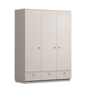 Bogart Šatní skříň Lorano 150 cm - kašmírová/černé úchytky T-bar