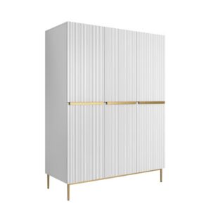 Bogart Šatní skříň Nical 150 cm - bílý mat/zlaté nožky