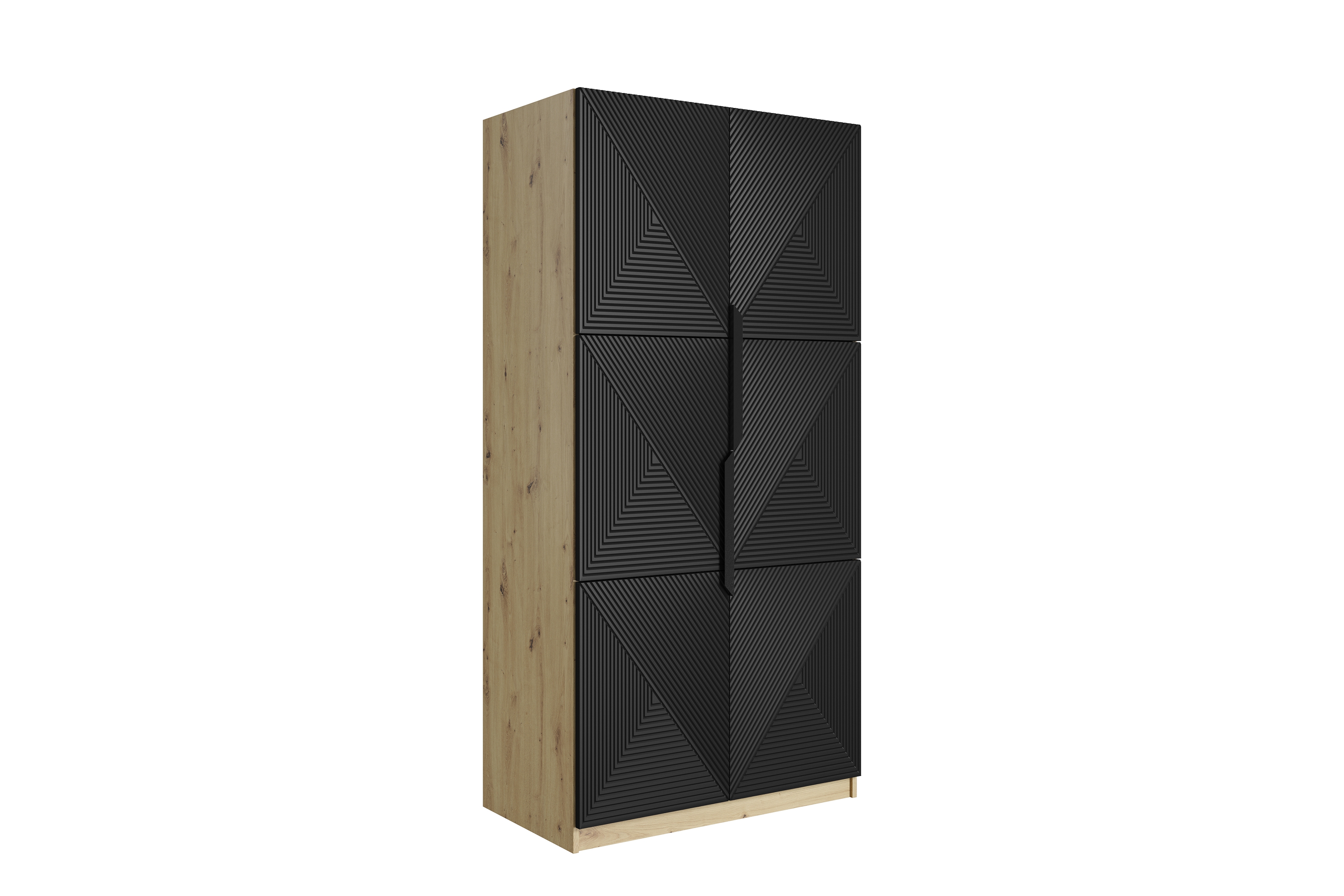 Bogart Skříň Usha 100 cm - dub artisan/černý mat/černé kovové úchytky