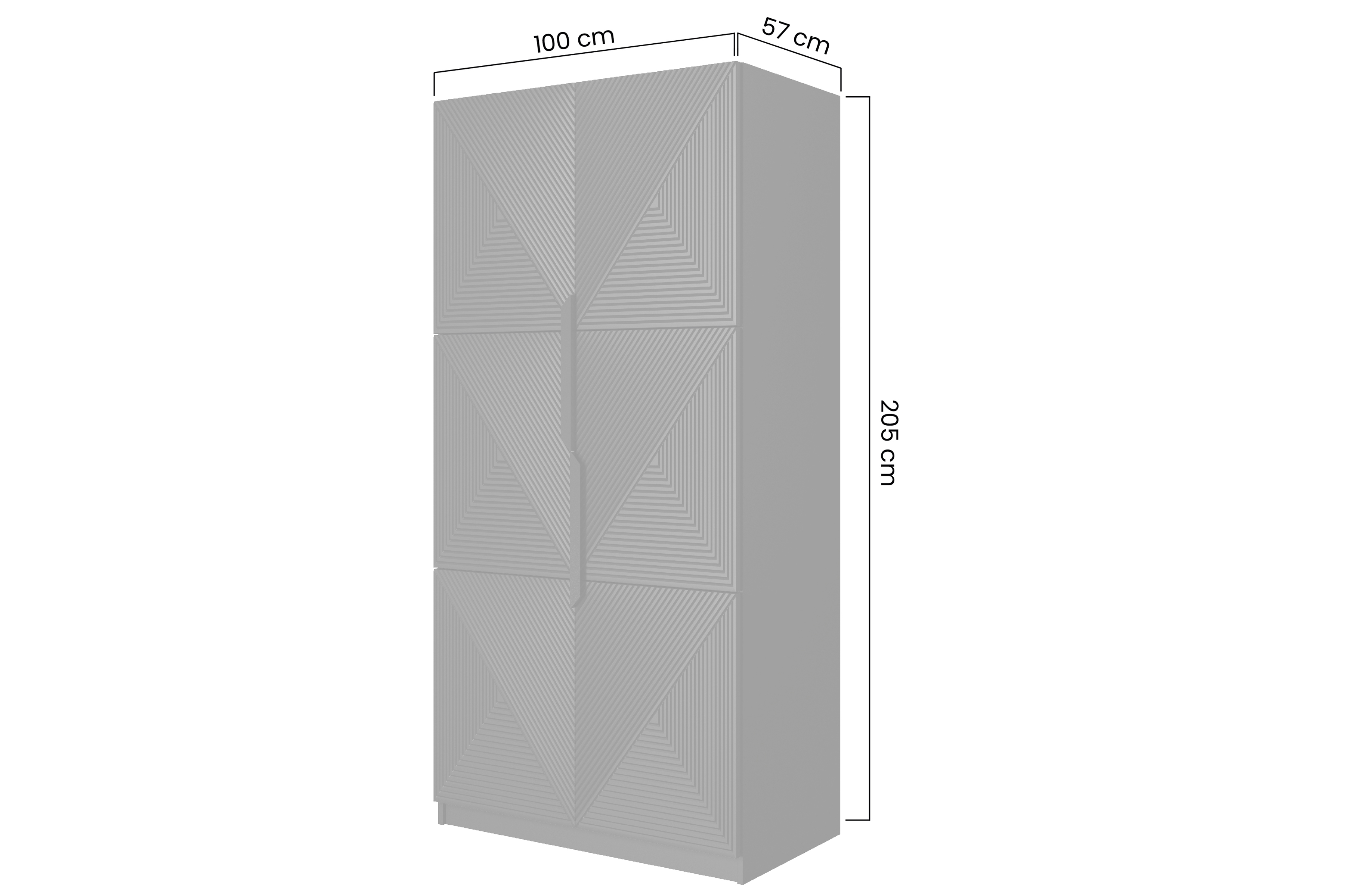 Bogart Skříň Usha 100 cm - kašmír/černé kovové úchytky - Obrázek 2