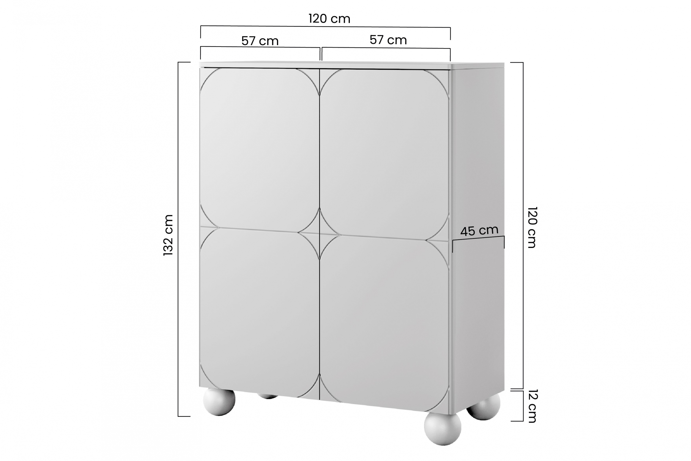Bogart Vysoká komoda Sonita II 120 cm se dvěma skrytými zásuvkami - kašmír - Obrázek 2