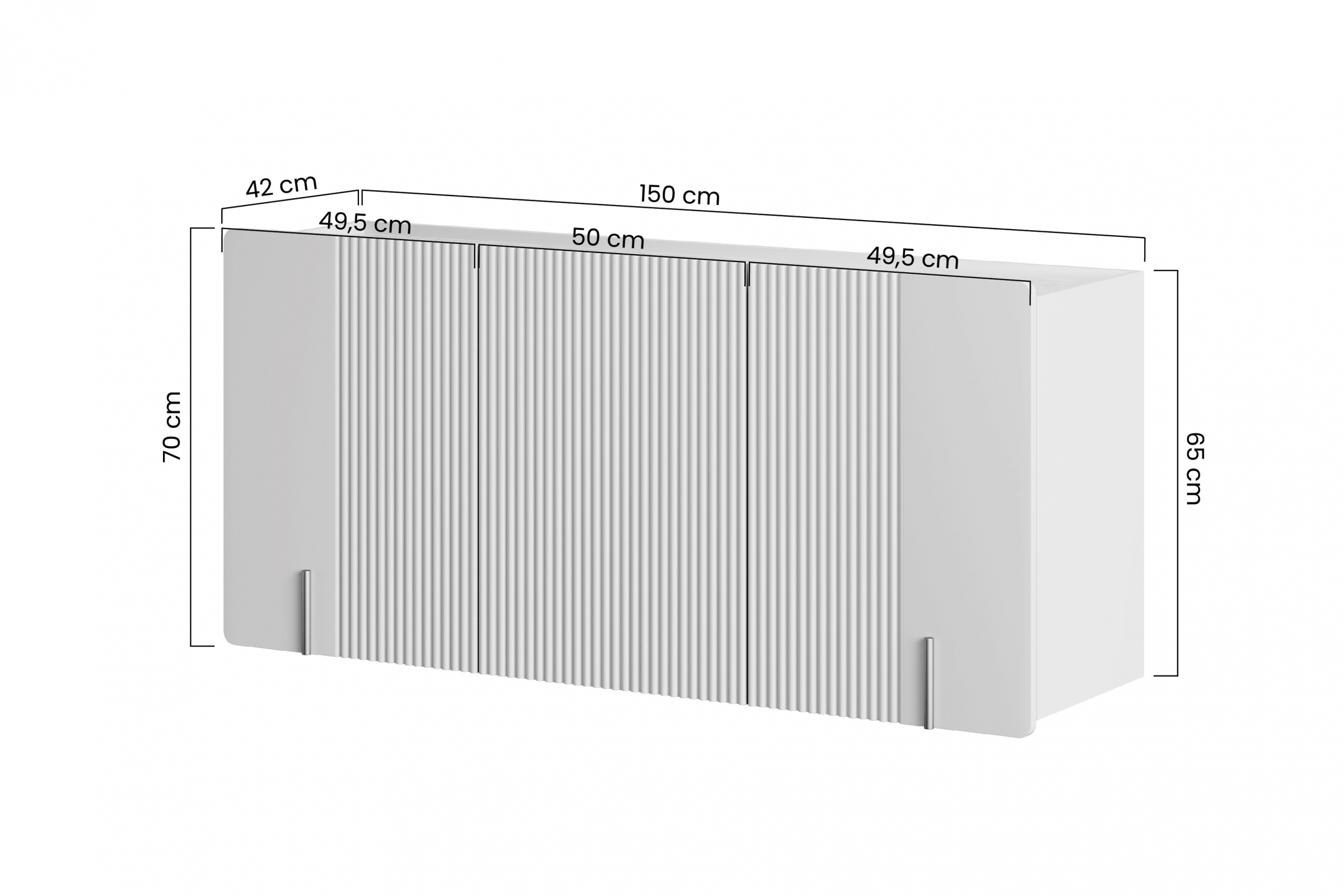 Bogart Závěsná komoda Mulmi 150 cm třídveřová - kašmír/crema bianca/černá - Obrázek 2