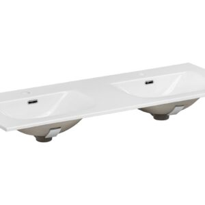 Comad Dvojité keramické zápustné umyvadlo Sky 120 cm bílé