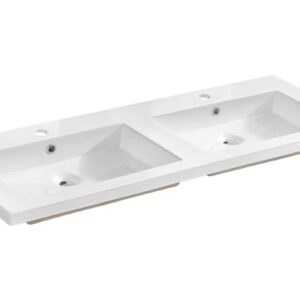 Comad Dvojité keramické zápustné umyvadlo Spirit 120 cm bílé II