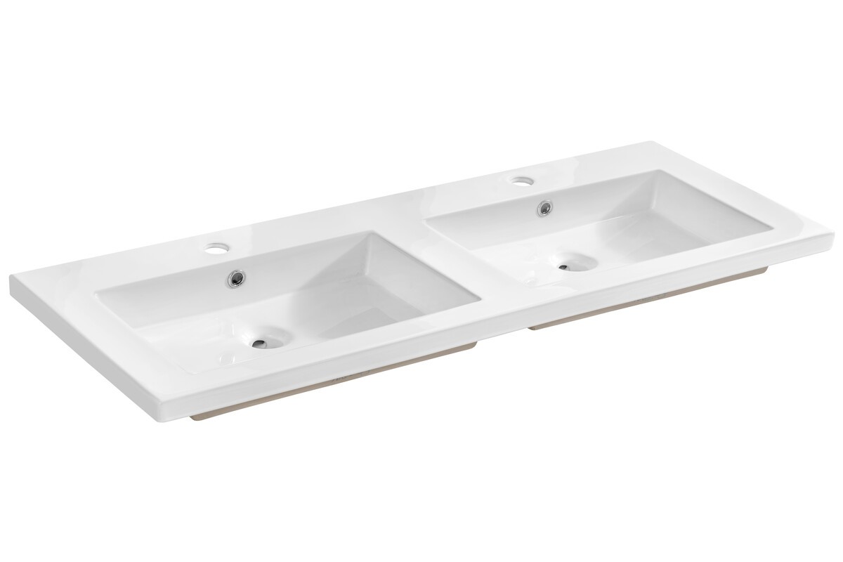 Comad Dvojité keramické zápustné umyvadlo Spirit 120 cm bílé II