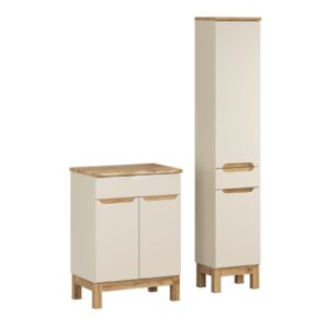 Comad Koupelnová sestava Bali Nature s deskou a skříňkami 60 cm kašmírová/dub wotan