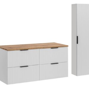 Comad Koupelnová sestava Casad s deskou a skříňkami 120 cm bílá/dub wotan