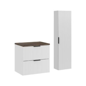 Comad Koupelnová sestava Casad s deskou a skříňkami 60 cm bílá/dub santa fe vintage