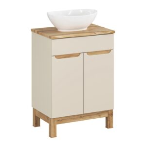 Comad Koupelnová skříňka Bali Nature Lola s deskou a umyvadlem 60 cm kašmírová/dub wotan