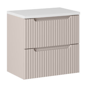 Comad Koupelnová skříňka pod deskové umyvadlo set Nova Cashmere II. 60 kašmír/bílá
