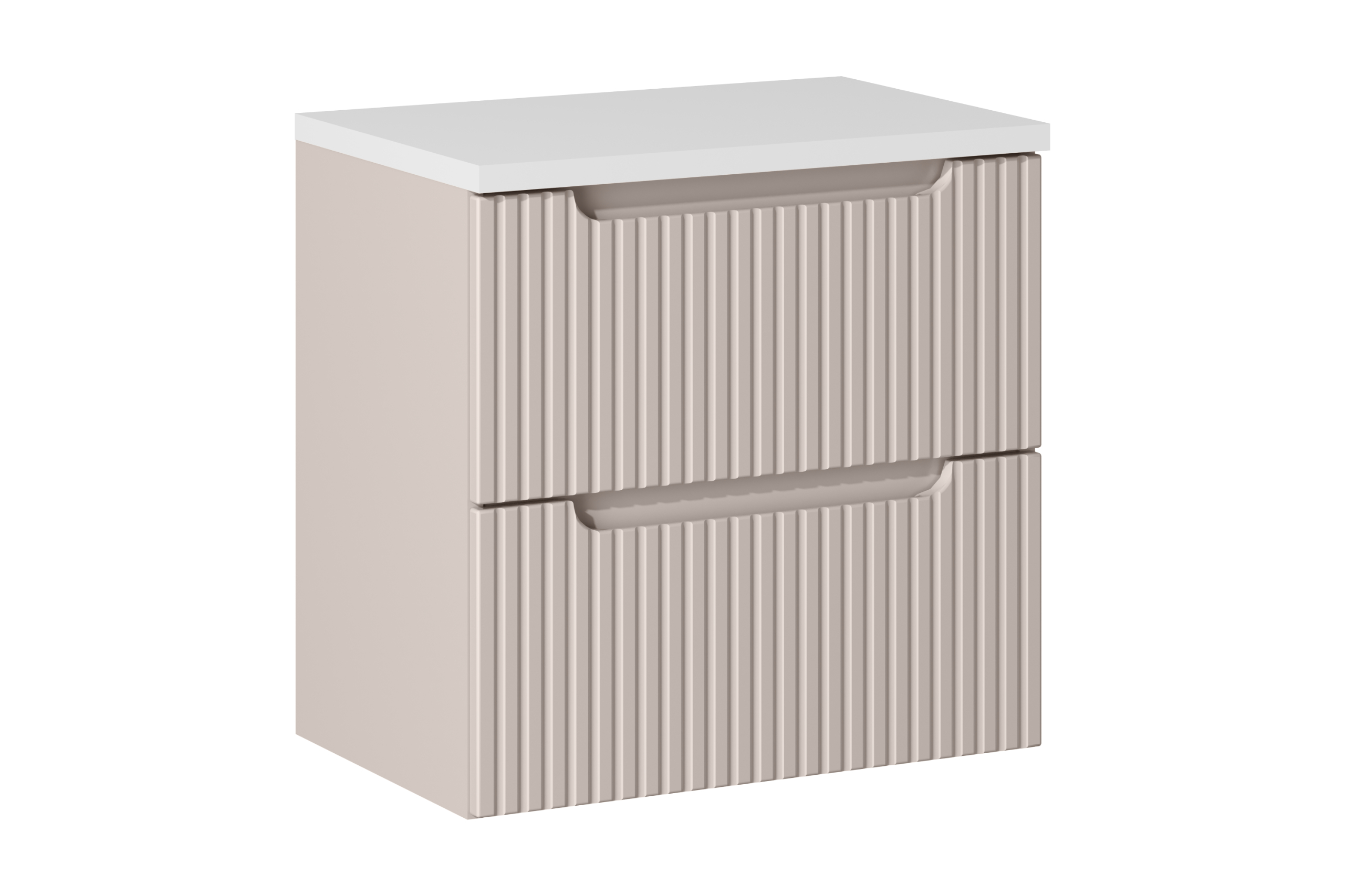 Comad Koupelnová skříňka pod deskové umyvadlo set Nova Cashmere II. 60 kašmír/bílá