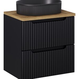 Comad Koupelnová skříňka s deskovým umyvadlem Nova Black 60 černá/dub coast evoke