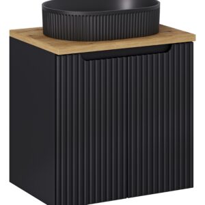 Comad Koupelnová skříňka s deskovým umyvadlem Nova Black 60 černá/dub coast evoke