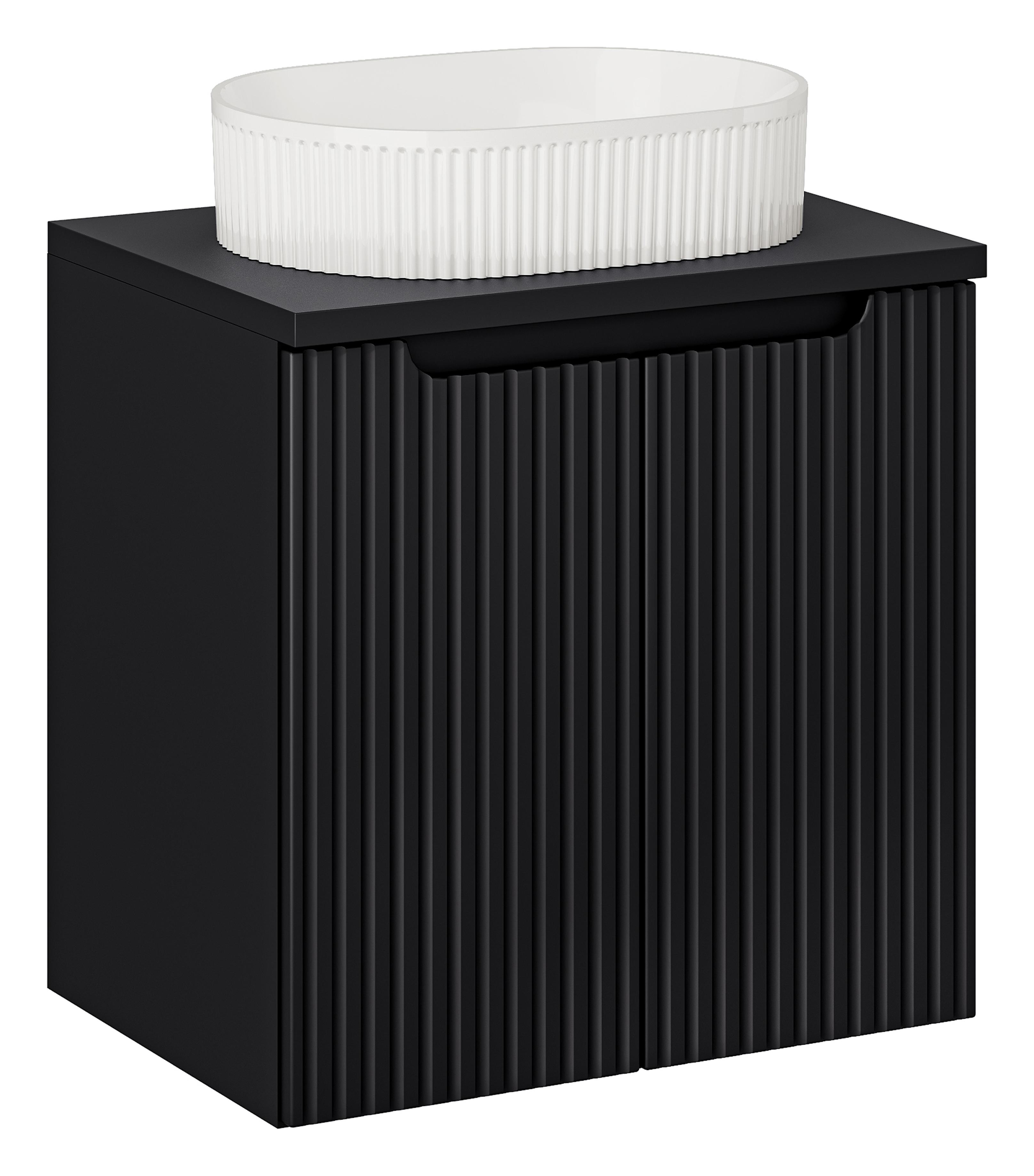 Comad Koupelnová skříňka s deskovým umyvadlem Nova Black II. 60 černá