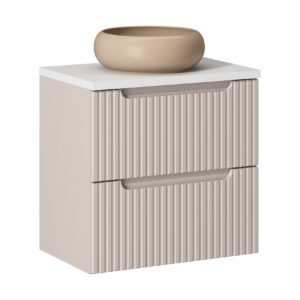 Comad Koupelnová skříňka s deskovým umyvadlem Nova Cashmere 60 kašmír/bílá