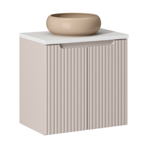 Comad Koupelnová skříňka s deskovým umyvadlem Nova Cashmere II. 60 kašmír/bílá