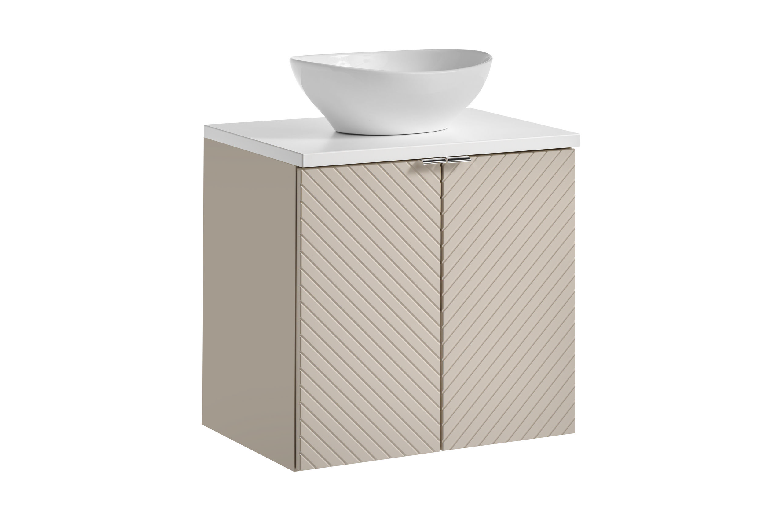 Comad Koupelnová skříňka s deskovým umyvadlem Viva Cashmere 60 kašmír/bílá