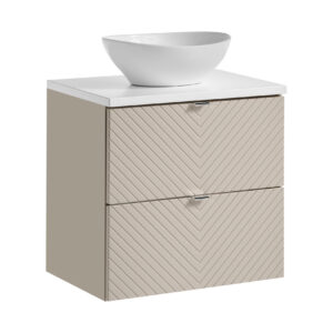 Comad Koupelnová skříňka s deskovým umyvadlem Viva Cashmere II. 60 kašmír/bílá