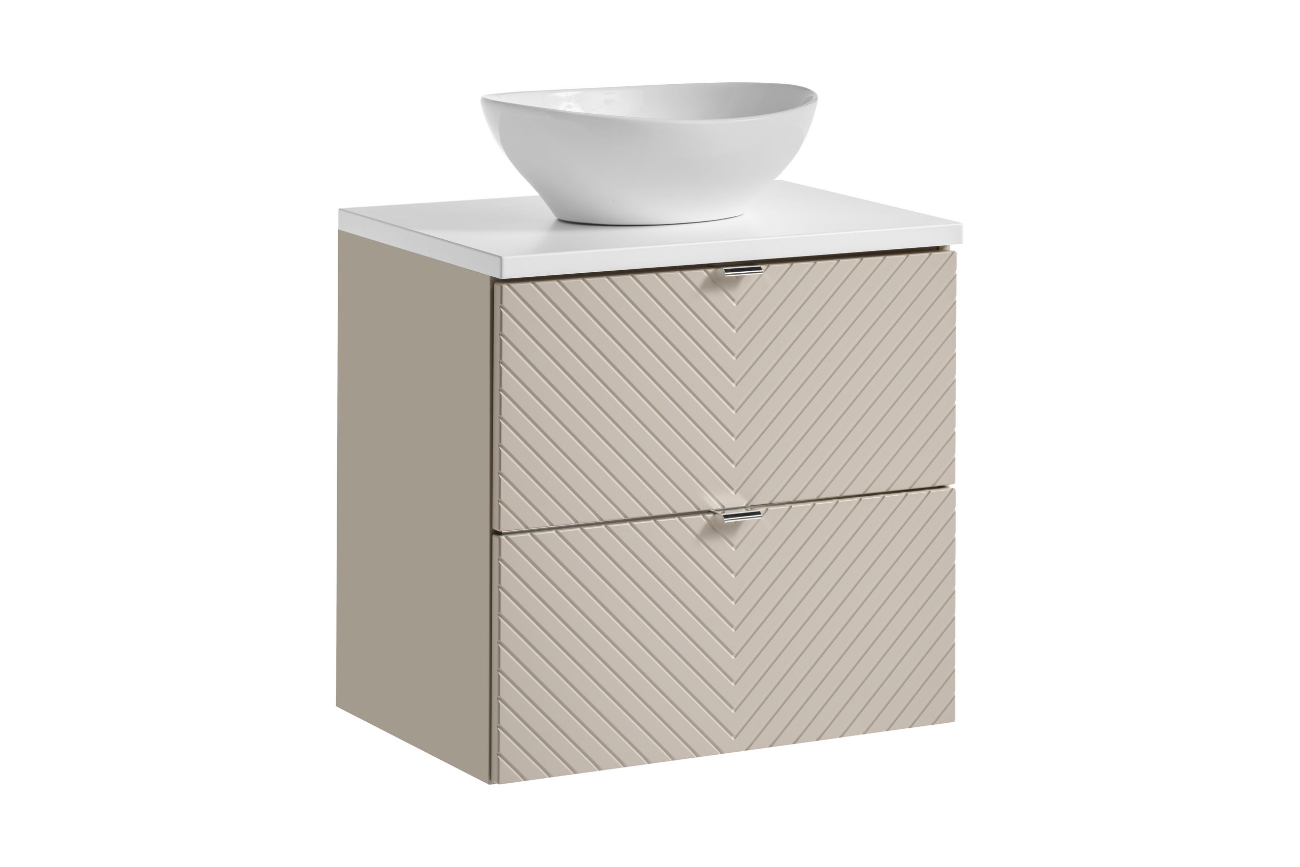 Comad Koupelnová skříňka s deskovým umyvadlem Viva Cashmere II. 60 kašmír/bílá