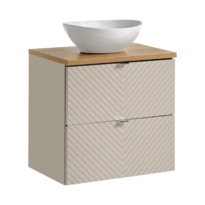 Comad Koupelnová skříňka s deskovým umyvadlem Viva Cashmere II. 60 kašmír/dub coast evoke