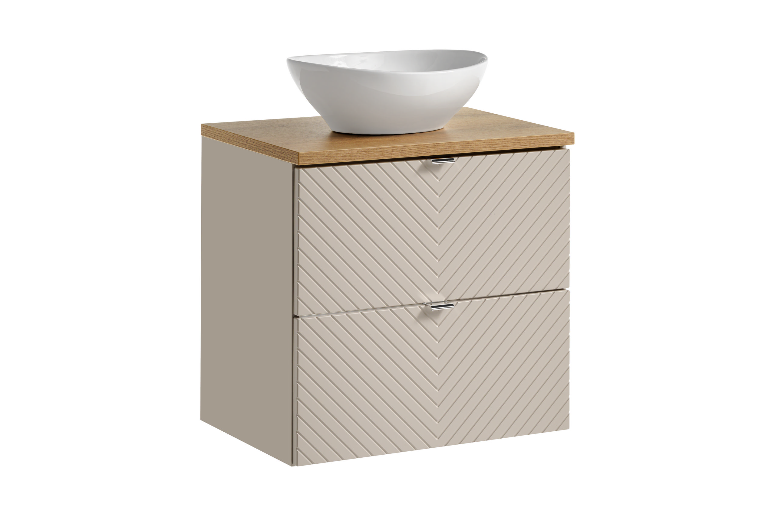 Comad Koupelnová skříňka s deskovým umyvadlem Viva Cashmere II. 60 kašmír/dub coast evoke