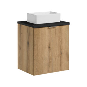 Comad Koupelnová skříňka s deskovým umyvadlem set Nova Oak 50 dub coast evoke/černá