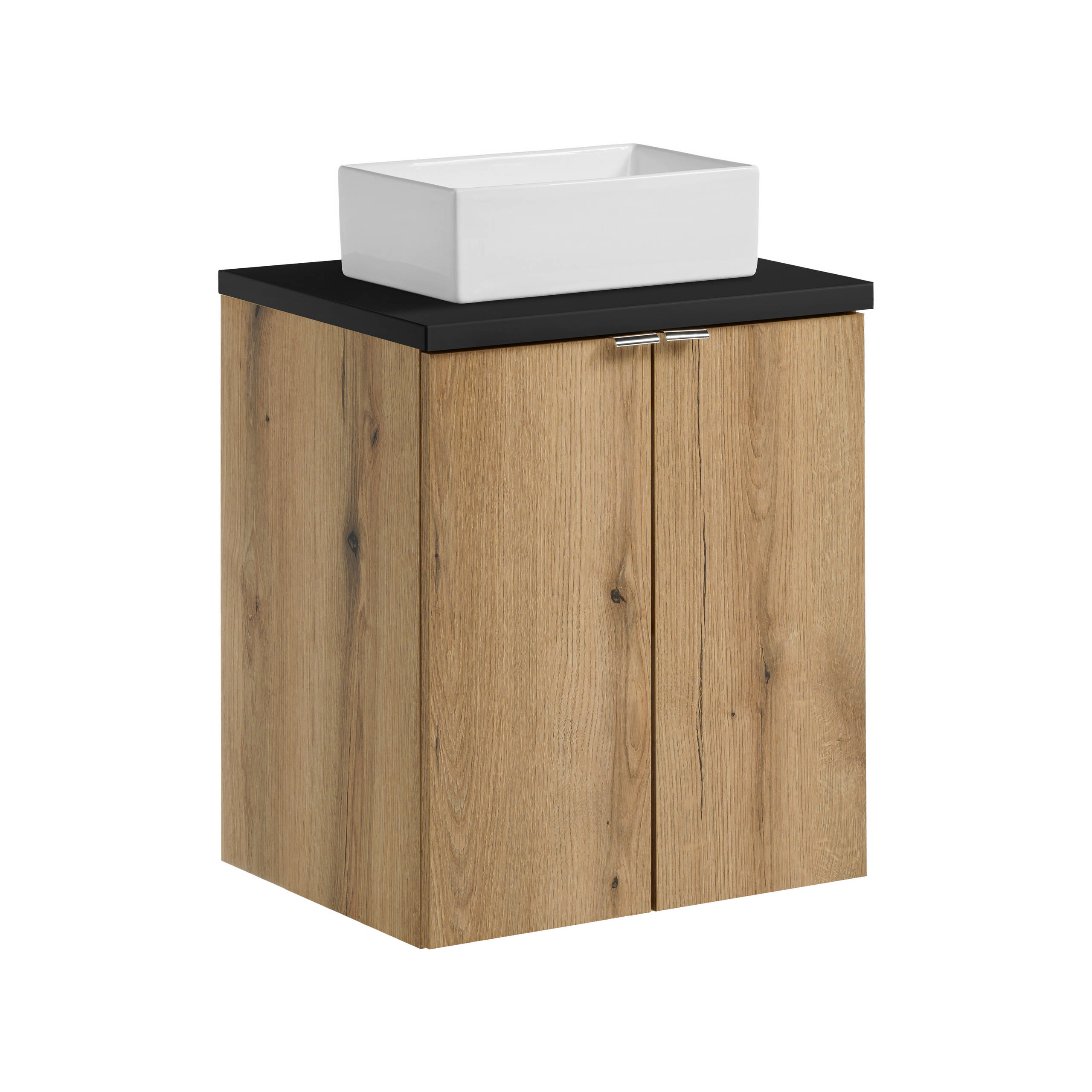 Comad Koupelnová skříňka s deskovým umyvadlem set Nova Oak 50 dub coast evoke/černá