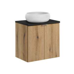 Comad Koupelnová skříňka s deskovým umyvadlem set Nova Oak 60 dub coast evoke/černá