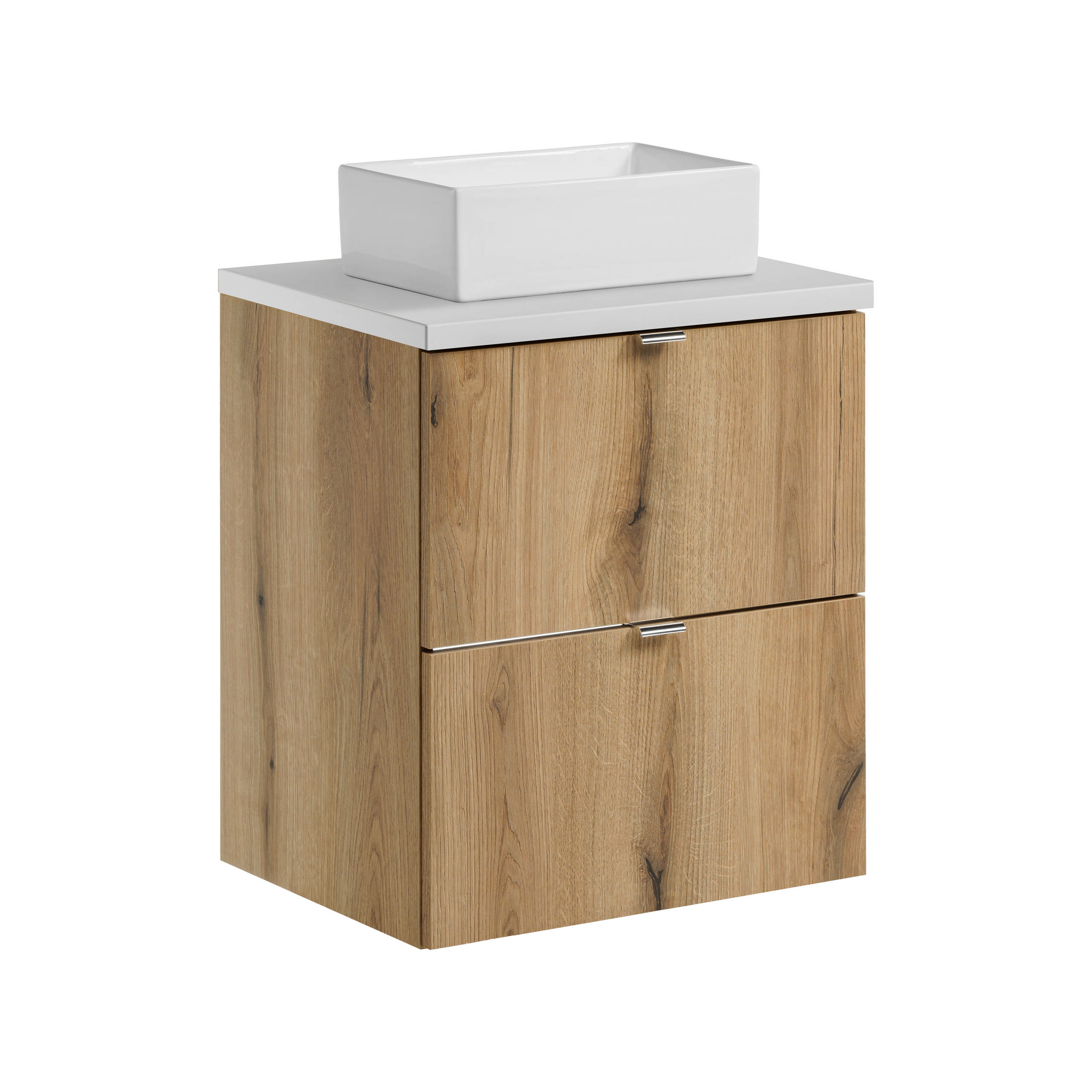 Comad Koupelnová skříňka s deskovým umyvadlem set Nova Oak II. 50 dub coast evoke/bílá