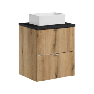 Comad Koupelnová skříňka s deskovým umyvadlem set Nova Oak II. 50 dub coast evoke/černá