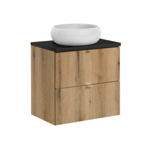 Comad Koupelnová skříňka s deskovým umyvadlem set Nova Oak II. 60 dub coast evoke/černá