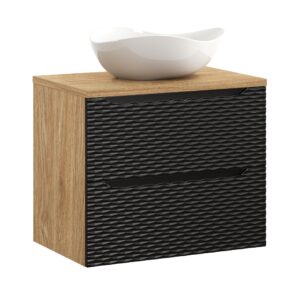 Comad Koupelnová skříňka s deskovým umyvadlem set Ocean Beige 70 černá/dub olejovaný