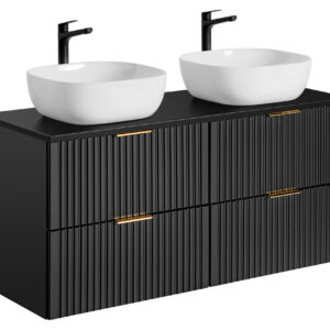 Comad Koupelnová skříňka s deskovými umyvadly set Adel Black 120 černá mat